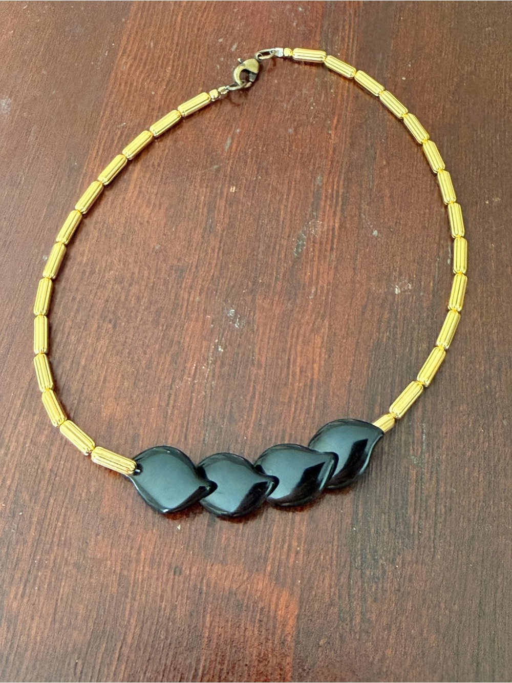 Handmade Black & Gold MCM choker style